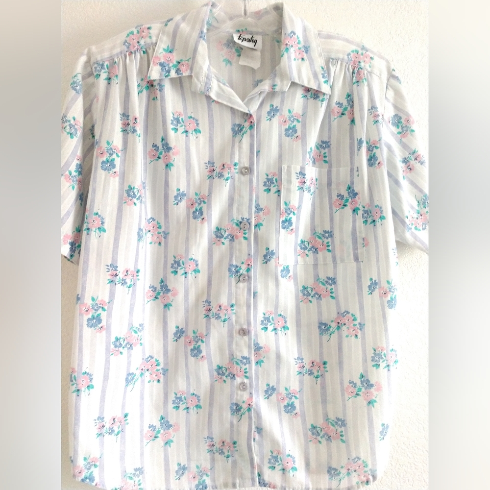 Cute Vintage Tapestry Shirt Camp Floral Cottagecore Cottage Oversized Small
